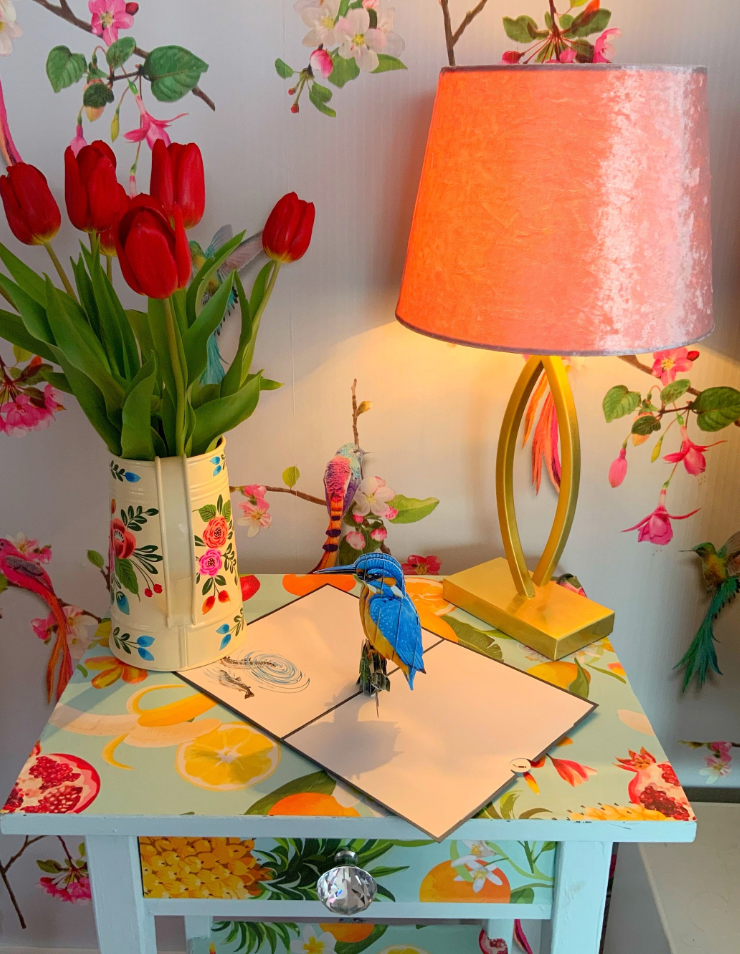 Kingfisher pop up card