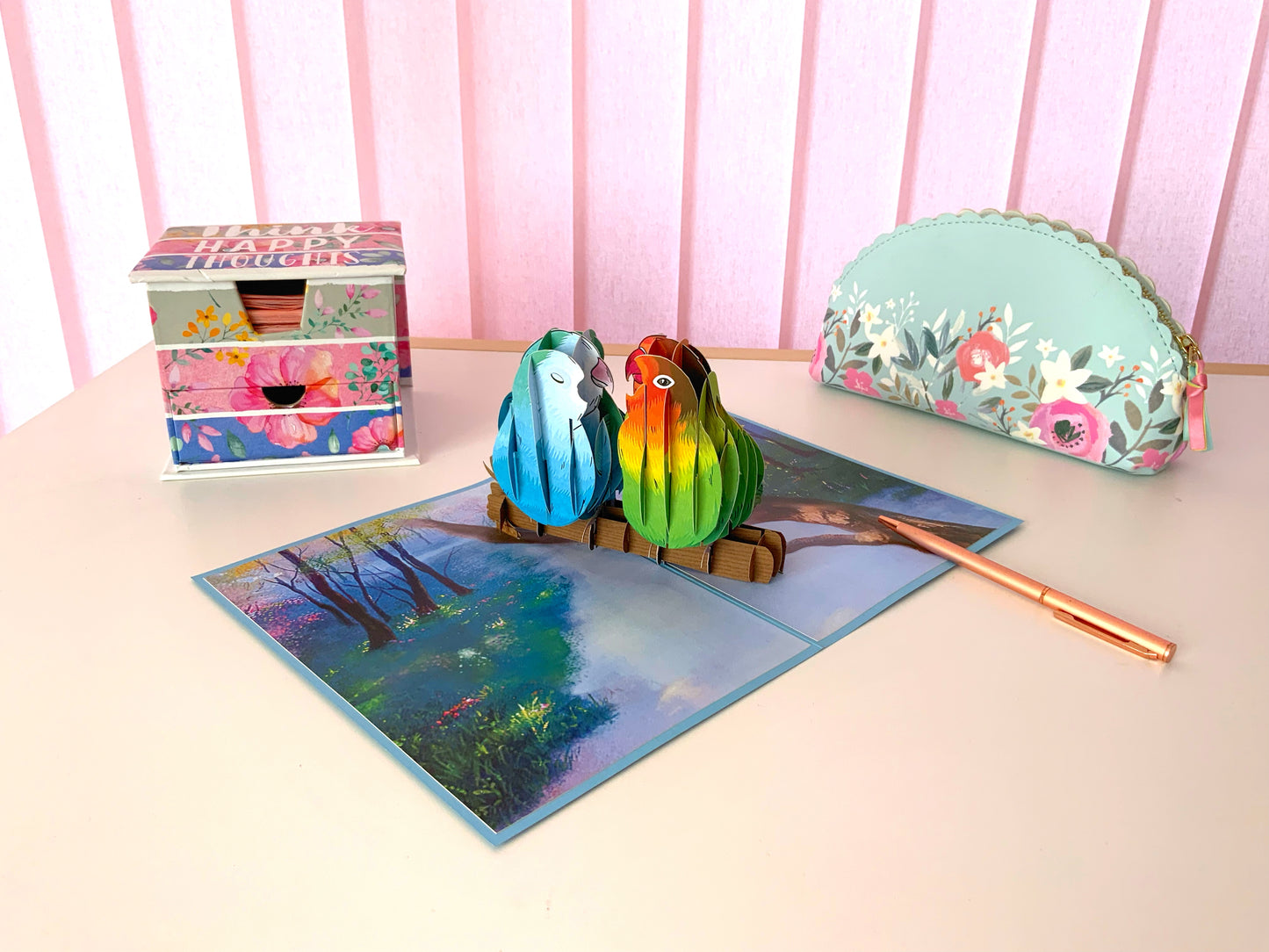 Love Birds pop up card