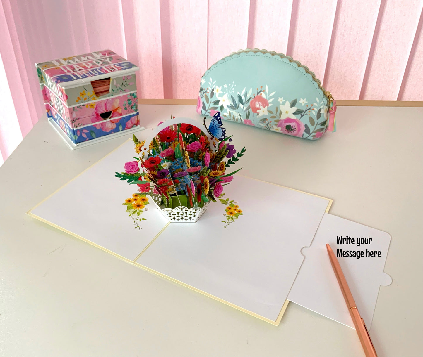 Flower Basket pop up card