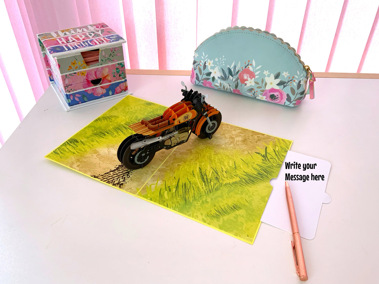 Motorbike pop up card