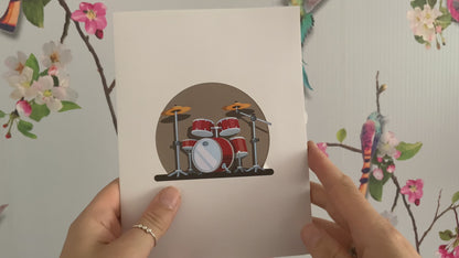 Drumming pop up card