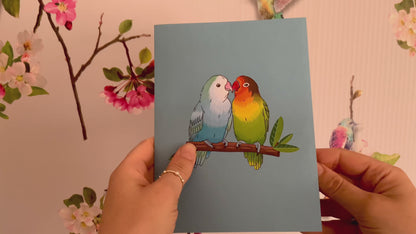 Love Birds pop up card