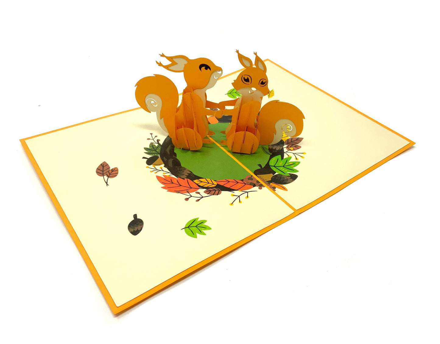 Personalised Squirrel 3D Pop Up Greeting card, 3D Squirrel card for him and her, laser cut- hand assembled, paper art, Make someone smile