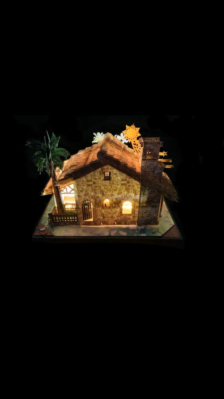 Pop up light up nativity scene, nativity set, miniature nativity with Free nativity card, Make someone smile