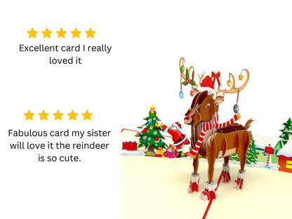 Reindeer Pop Up Greeting Card