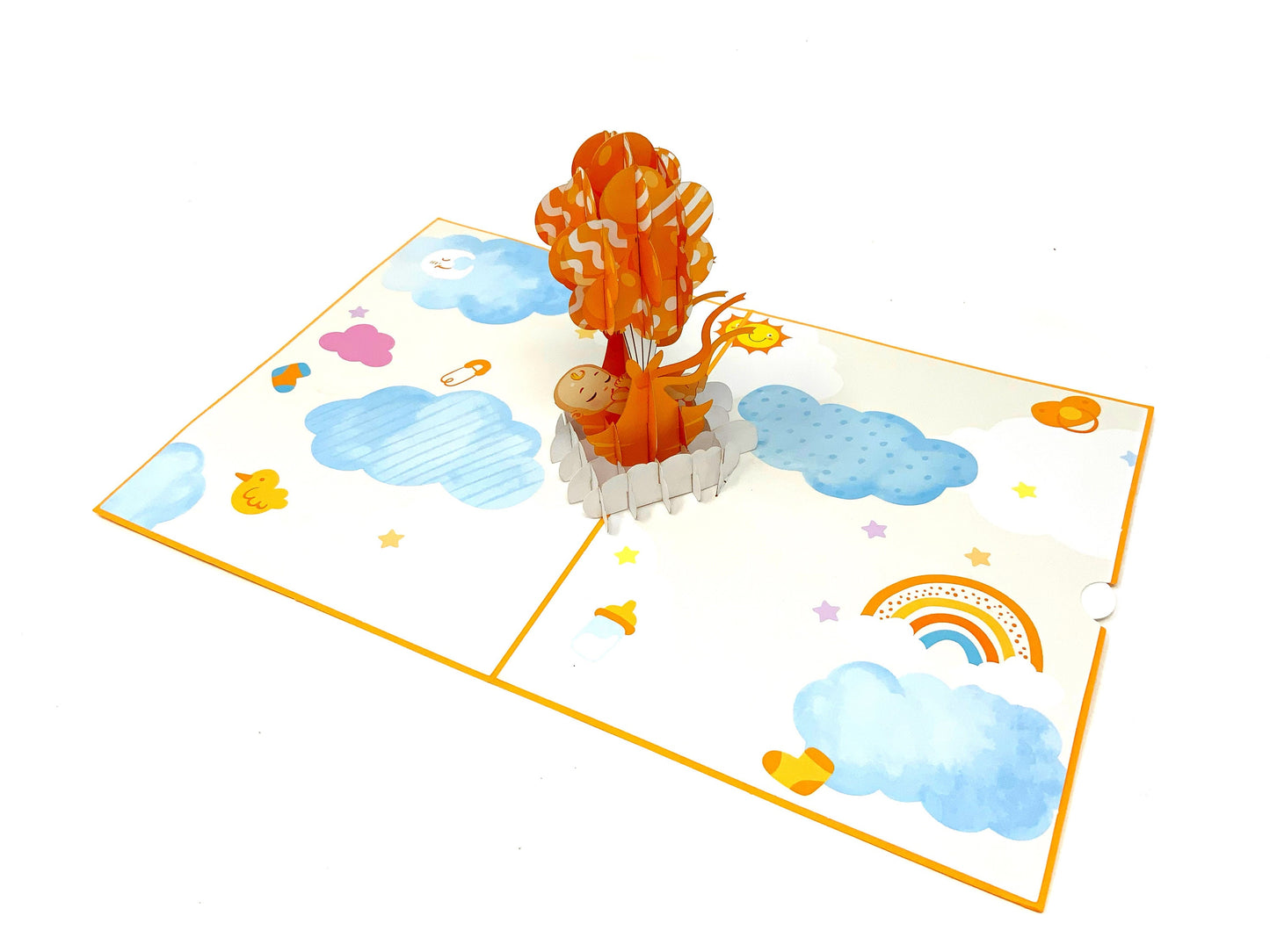 Personalised New Baby 3D Pop Up Greeting card, 3D card for newborn, laser cut- hand assembled, paper art